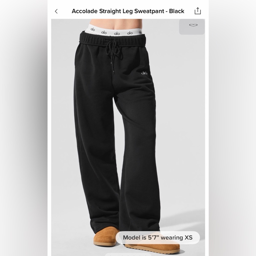 NWT Alo accolade straight leg sweatpants XS